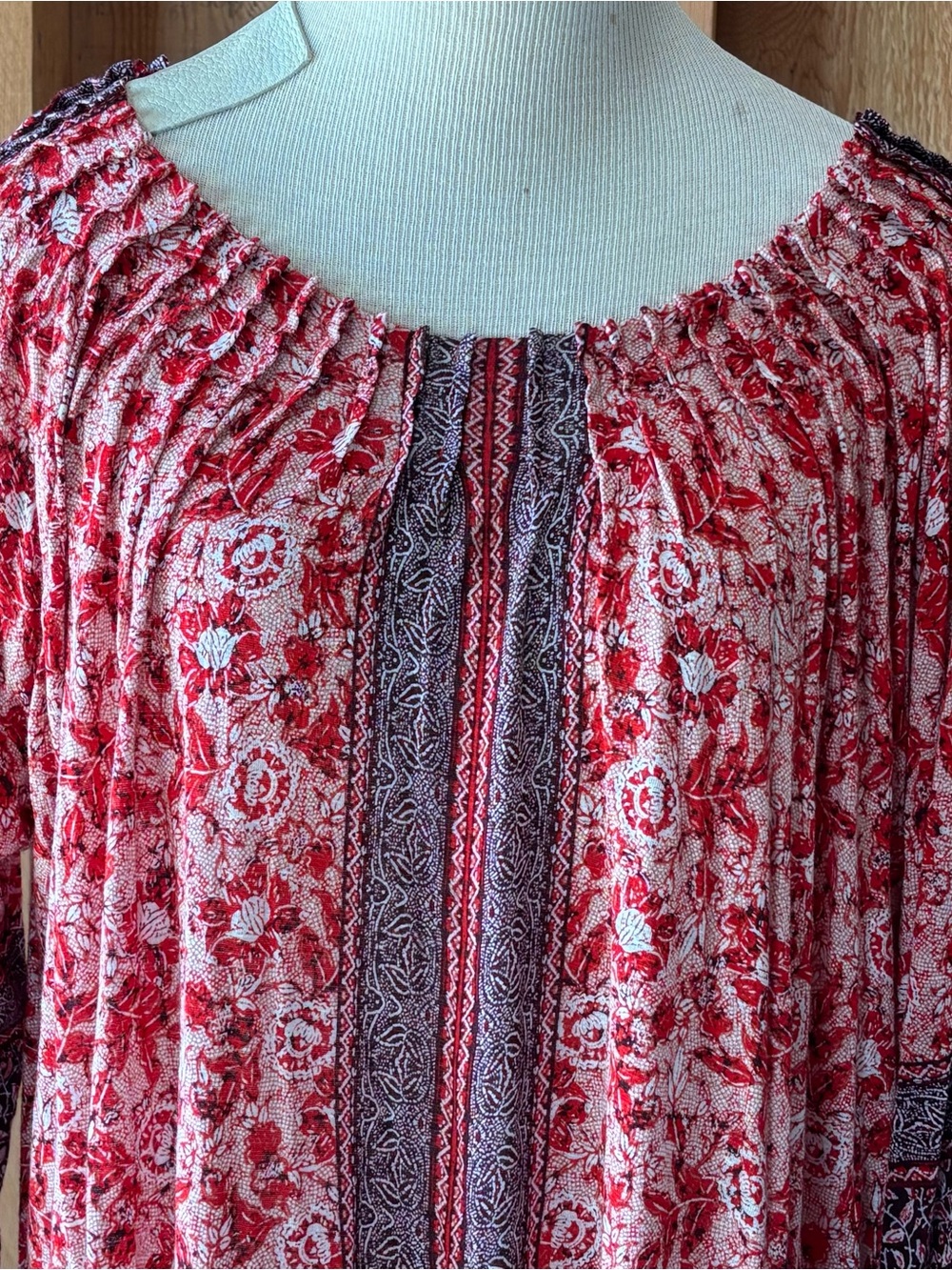 Lucky Brand Boho Floral Peasant Top 100% Viscose Size 2X - Picture 4 of 8